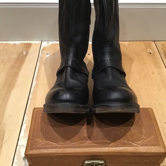 Vintage Foundry Co Madison Mid Calf Black Leather Boots Cushioned Insole Sz 9 - Picture 7 of 12